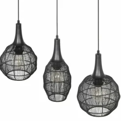Luminaires Trio Suspensions|SORAYA Suspension Noir, 3 lumières
