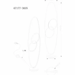 Luminaires Globo Lighting Éclairage Led|Spira Lampadaire LED Argenté, 1 lumière