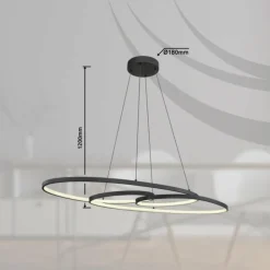 Luminaires Globo Lighting Éclairage Led|Spira Suspension LED Noir, 1 lumière