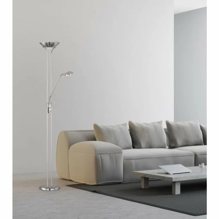 Luminaires Reality Éclairage Led|SPOCK Lampadaire LED Nickel mat, 2 lumières