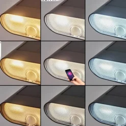 Spot de jardin Usmagama Solar LED Noir, 1 lumière, Détecteur de mouvement, Changeur de couleurs