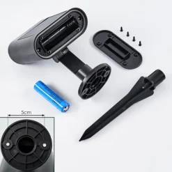 Spot de jardin Usmagama Solar LED Noir, 1 lumière, Détecteur de mouvement, Changeur de couleurs