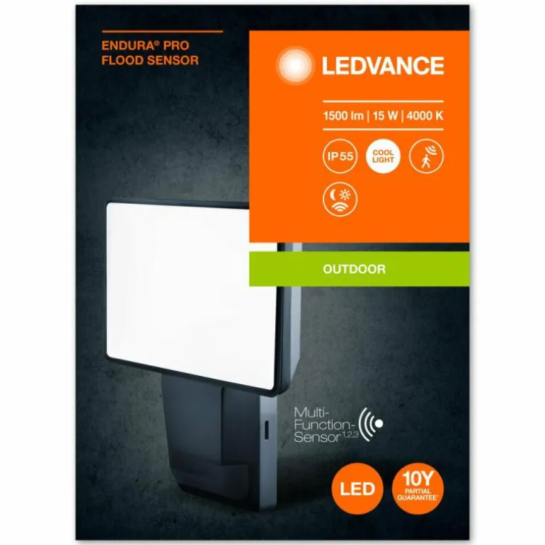 Spot de jardin LEDVANCE ENDURA® Gris, 1 lumière, Détecteur de mouvement