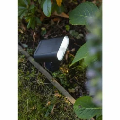 Spot de jardin Lutec GINBO LED Noir, 1 lumière, Détecteur de mouvement, Changeur de couleurs