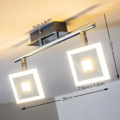 hofstein Spots Et Projecteurs|Spot de plafond Baramita LED Chrome, 2 lumières