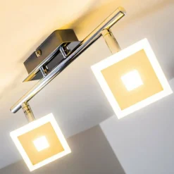 hofstein Spots Et Projecteurs|Spot de plafond Baramita LED Chrome, 2 lumières