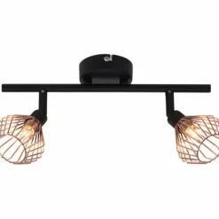 Luminaires Brilliant Plafonniers|Spot de plafond Brilliant Dalma Noir, 2 lumières