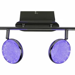 Luminaires Brilliant Spots Et Projecteurs|Spot de plafond Brilliant Cassy LED Chrome, 2 lumières, Télécommandes, Changeur de couleurs