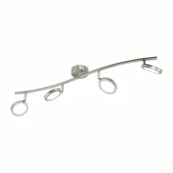 Luminaires Eglo Éclairage Led|Spot de plafond Eglo KARYSTOS LED Nickel mat, 4 lumières
