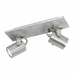Luminaires Eglo Éclairage Led|Spot de plafond Eglo PRACETA LED Gris, Nickel mat, 2 lumières