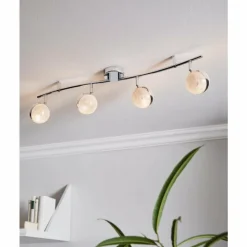 Luminaires Eglo Éclairage Led|Spot de plafond EGLO SALTO LED Chrome, 4 lumières