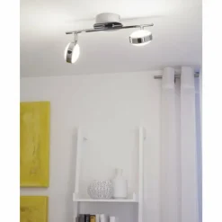 Luminaires Eglo Éclairage Led|Spot de plafond Eglo SALTO LED Chrome, 2 lumières