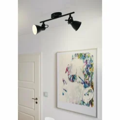 Luminaires Eglo Éclairage Led|Spot de plafond EGLO SERAS LED Noir, 2 lumières