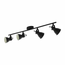 Luminaires Eglo Éclairage Led|Spot de plafond EGLO SERAS LED Noir, 4 lumières