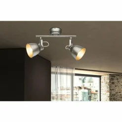 Luminaires Globo Lighting Spots Et Projecteurs|Spot de plafond Globo Hernan Gris, Argenté, 2 lumières