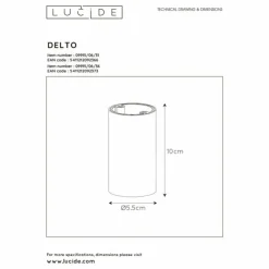 Luminaires Lucide Downlights|Spot de plafond Lucide DELTO LED Gris, 1 lumière