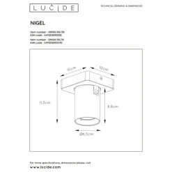 Luminaires Lucide Spots Et Projecteurs|Spot de plafond Lucide NIGEL LED Blanc, 1 lumière