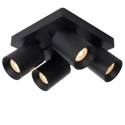 Luminaires Lucide Éclairage Led|Spot de plafond Lucide NIGEL LED Noir, 4 lumières
