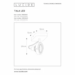 Luminaires Lucide Éclairage Led|Spot de plafond Lucide TALA LED Blanc, 1 lumière