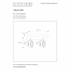 Luminaires Lucide Spots Et Projecteurs|Spot de plafond Lucide TALA LED Noir, 2 lumières