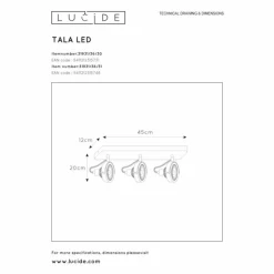 Luminaires Lucide Éclairage Led|Spot de plafond Lucide TALA LED Noir, 3 lumières