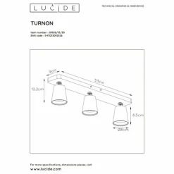 Luminaires Lucide Spots Et Projecteurs|Spot de plafond Lucide TURNON LED Noir, 3 lumières