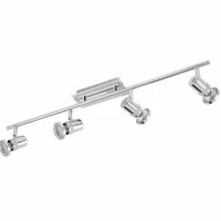 Luminaires Eglo Éclairage Led|Spot Eglo BONARES LED Chrome, Aspect cristal, 4 lumières