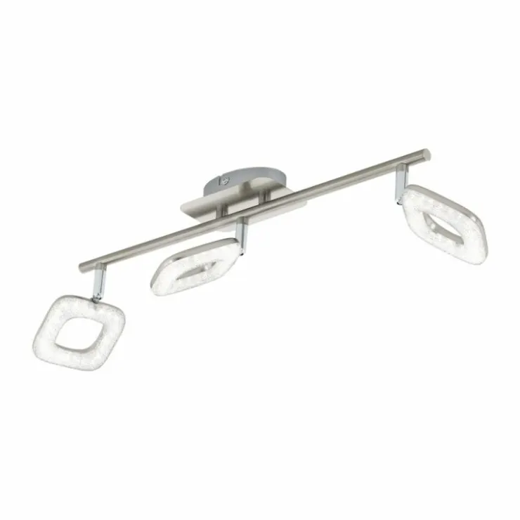 Luminaires Eglo Spots Et Projecteurs|Spot Eglo LITAGO CRYSTAL LED Aspect cristal, Nickel mat, 3 lumières