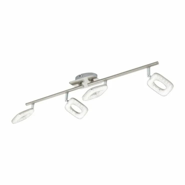 Luminaires Eglo Éclairage Led|Spot Eglo LITAGO CRYSTAL LED Aspect cristal, Nickel mat, 4 lumières