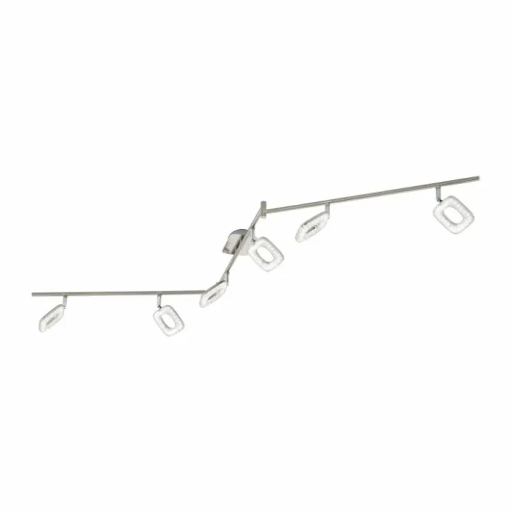 Luminaires Eglo Éclairage Led|Spot Eglo LITAGO CRYSTAL LED Aspect cristal, Nickel mat, 6 lumières