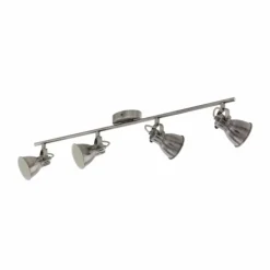 Luminaires Eglo Éclairage Led|Spot Eglo SERAS LED Brun foncé, Nickel mat, Rose, 4 lumières