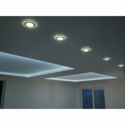 Luminaires Trio Luminaires Encastrés|Spot encastrable - kit de 3 Trio ARGUS LED Chrome, 6 lumières, Télécommandes, Changeur de couleurs