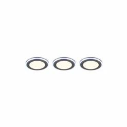 Luminaires Trio Luminaires Encastrés|Spot encastrable - kit de 3 Trio ARGUS LED Chrome, 6 lumières, Télécommandes, Changeur de couleurs