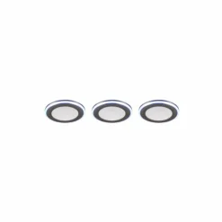 Luminaires Trio Luminaires Encastrés|Spot encastrable - kit de 3 Trio ARGUS LED Chrome, 6 lumières, Télécommandes, Changeur de couleurs