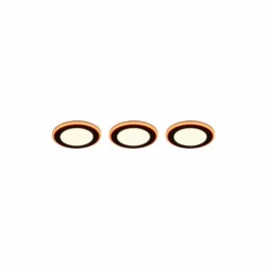 Luminaires Trio Luminaires Encastrés|Spot encastrable - kit de 3 Trio ARGUS LED Noir, 6 lumières, Télécommandes, Changeur de couleurs
