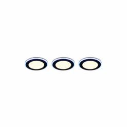 Luminaires Trio Luminaires Encastrés|Spot encastrable - kit de 3 Trio ARGUS LED Noir, 6 lumières, Télécommandes, Changeur de couleurs