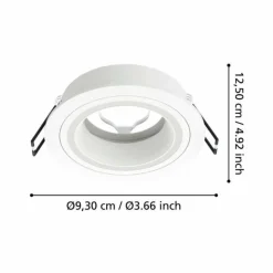 Luminaires Eglo Luminaires Encastrés|Spot encastrable Eglo CAROSSO Blanc, 1 lumière