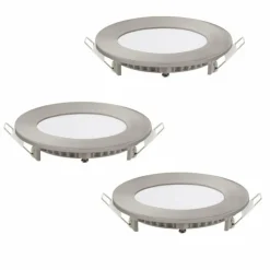 Luminaires Eglo Luminaires Encastrés|Spot encastrable Eglo FUEVAC LED Nickel mat, 3 lumières, Changeur de couleurs
