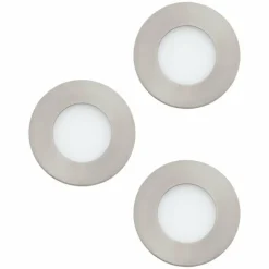 Luminaires Eglo Luminaires Encastrés|Spot encastrable Eglo FUEVA LED Nickel mat, 3 lumières