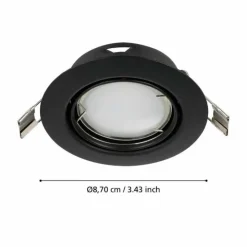 Luminaires Eglo Luminaires Encastrés|Spot encastrable Eglo PENETO LED Noir, 1 lumière
