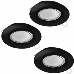 Luminaires Eglo Luminaires Encastrés|Spot encastrable Eglo PENETO LED Noir, 3 lumières