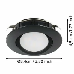 Luminaires Eglo Luminaires Encastrés|Spot encastrable Eglo PINEDA LED Noir, 1 lumière
