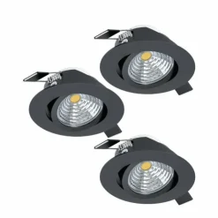 Luminaires Eglo Luminaires Encastrés|Spot encastrable Eglo SALICETO LED Noir, 3 lumières