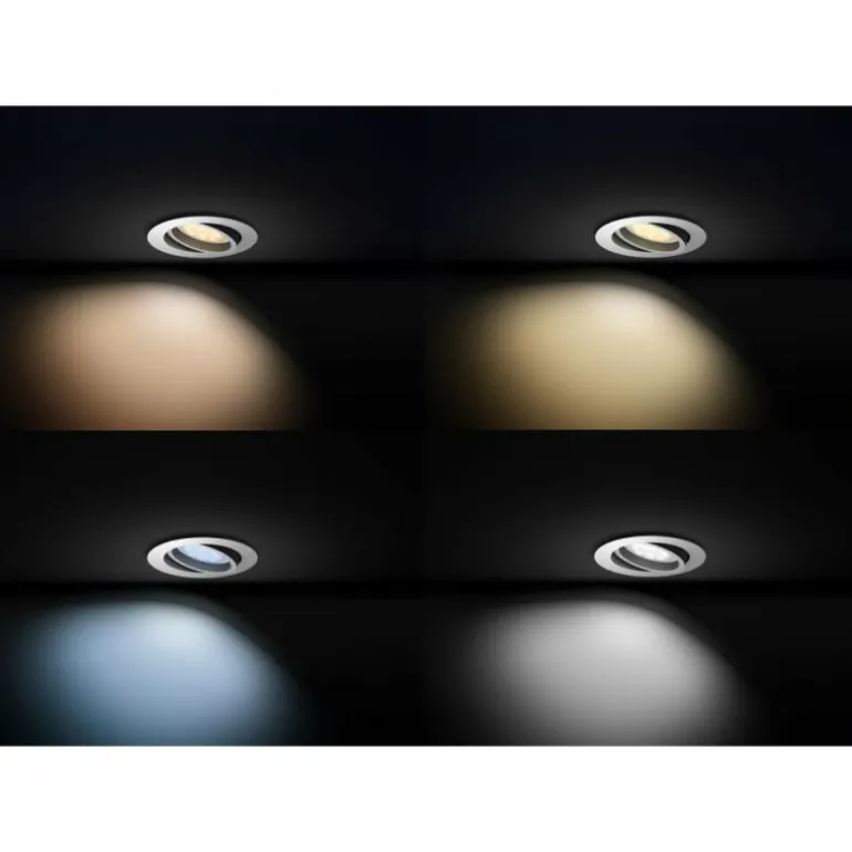 Spot encastrable, kit d'extension Philips Hue Ambiance White Milliskin Argenté, 1 lumière, Télécommandes