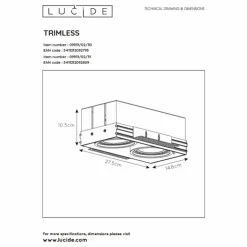 Luminaires Lucide Luminaires Encastrés|Spot encastrable Lucide TRIMLESS Noir, 2 lumières