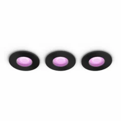 Spot encastrable Philips Hue Xamento LED Noir, 3 lumières, Changeur de couleurs
