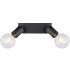 Luminaires Globo Lighting Spots Et Projecteurs|Spot Globo HERMINE Noir, 2 lumières