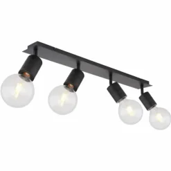 Luminaires Globo Lighting Spots Et Projecteurs|Spot Globo HERMINE Noir, 4 lumières