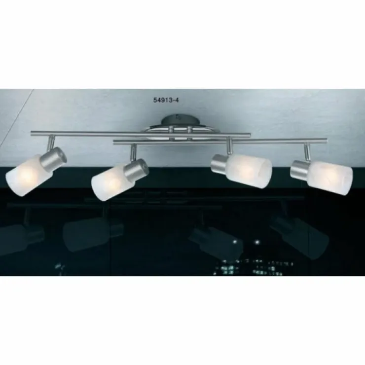 Luminaires Globo Lighting Spots Et Projecteurs|Spot Globo KATI Chrome, Acier inoxydable, Nickel mat, Blanc, 4 lumières
