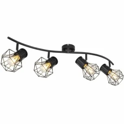 Luminaires Globo Lighting Spots Et Projecteurs|Spot Globo PRISKA Noir, 4 lumières